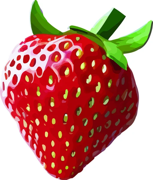 在白色背景上分离的草莓3D矢量图标 现实的甜水果 矢量说明 — 图库矢量图片