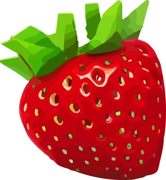 Strawberry Vector Icon Isolated White Background Realistic Sweet Fruit Vector — Stock Vector