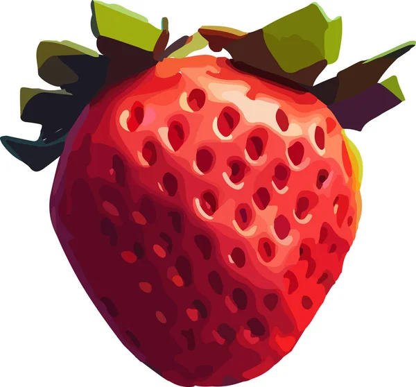 Fresa Vector Icono Aislado Sobre Fondo Blanco Fruta Dulce Realista — Vector de stock