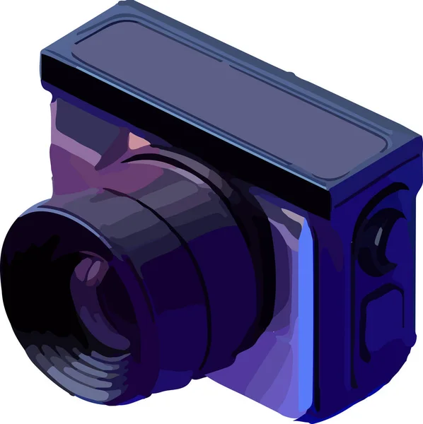 Fényképezőgép Elszigetelt Kamera Izometrikus Kamera Vektor Fényképezőgép Vektorillusztráció — Stock Vector