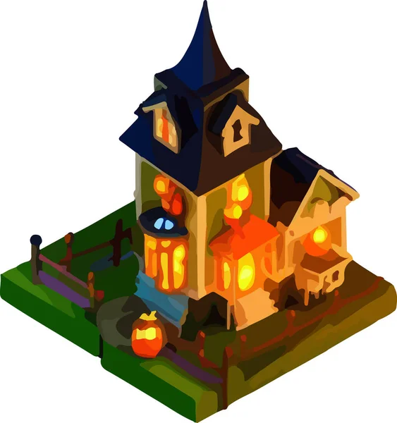 ハロウィン3Dのベクトル等角イラスト 白い背景に隔離されています ベクターイラスト — ストックベクタ