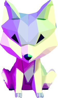 Beyaz arka planda izole edilmiş kurdun Isometric 3d vektör çizimi. Vektör illüstrasyonu