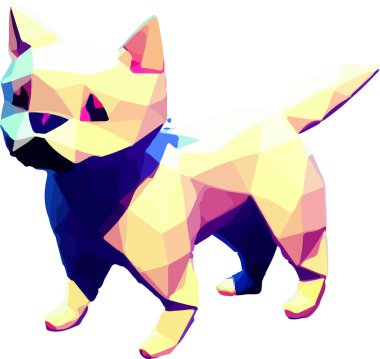 Beyaz arka planda izole edilmiş köpeğin Isometric 3d vektör çizimi. Vektör illüstrasyonu