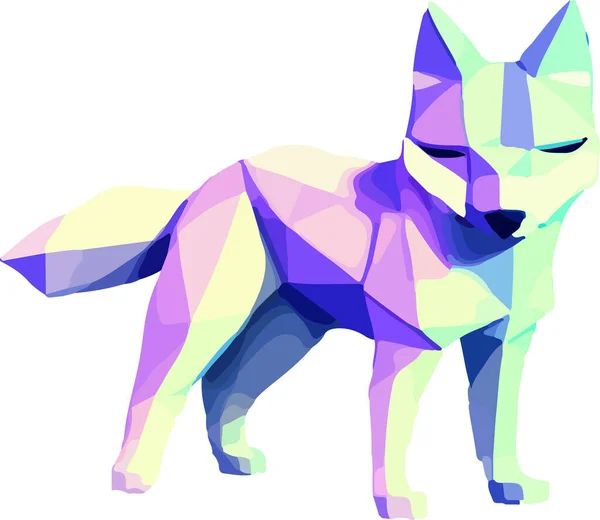 Isometric Vector Illustration Wolf Isolated White Background Vector Illustration — Stock Vector