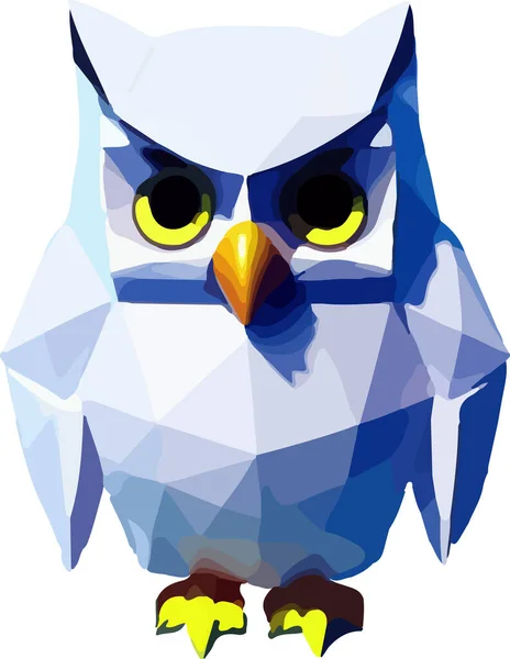 Isometric Vector Illustration Owl Isolated White Background Vector Illustration — Stock Vector