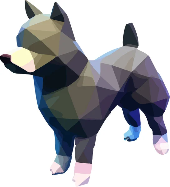 Beyaz arka planda izole edilmiş köpeğin Isometric 3d vektör çizimi. Vektör illüstrasyonu