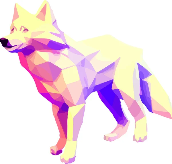 Isometrische Vektordarstellung Des Wolfs Isoliert Auf Weißem Hintergrund Vektorillustration — Stockvektor