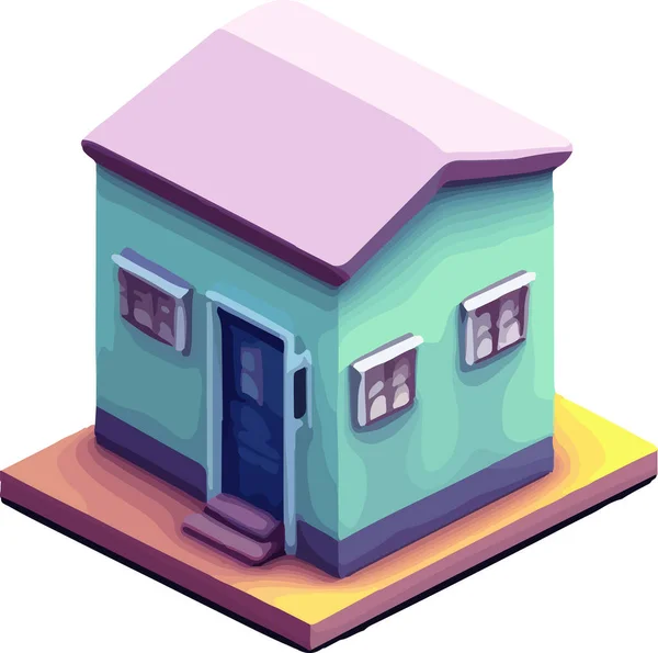 Beautiful Small Isometric House White Background Vector Illustration — Stock Vector