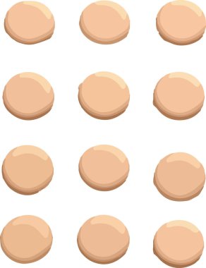 Çikolatalı kurabiyelerin Isometric stili 3 boyutlu vektör çizimi. Beyaz arka planda izole edilmiş. Vektör illüstrasyonu