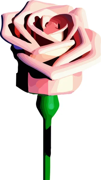 Rose Polygonale Abstraite Faible Illustration Poly Illustration Vectorielle — Image vectorielle