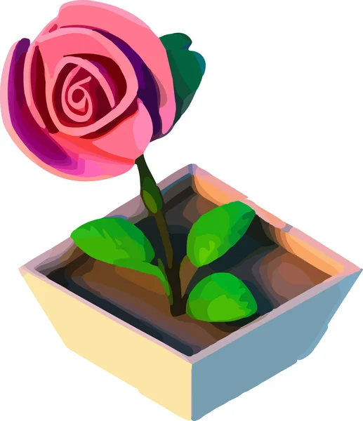 Rose Polygonale Abstraite Faible Illustration Poly Illustration Vectorielle — Image vectorielle