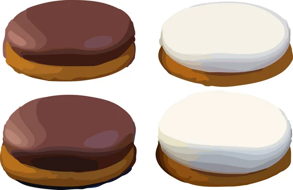 Estilo Isométrico Vector Ilustración Galletas Con Chocolate Aislado Sobre Fondo — Archivo Imágenes Vectoriales