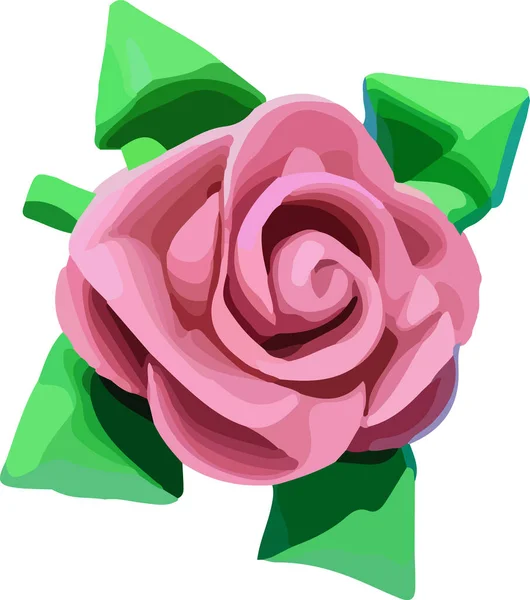 Rosa Poligonal Abstracta Ilustración Poli Baja Ilustración Vectorial — Vector de stock