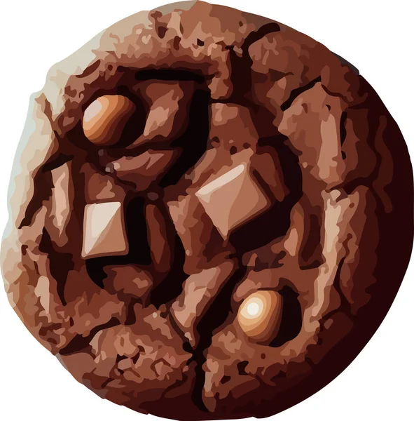 チョコレートとクッキーのアイソメトリックスタイルの3Dベクトルイラスト 白い背景に隔離されている ベクターイラスト — ストックベクタ