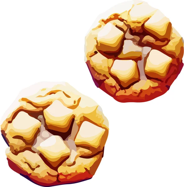 Illustration Vectorielle Style Isométrique Biscuits Chocolat Isolé Sur Fond Blanc — Image vectorielle