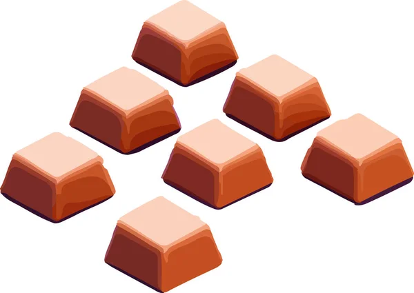 Chocolate Isometría Imágenes Isométricas Vectoriales Aisladas Chocolate Ilustración Vectorial — Vector de stock
