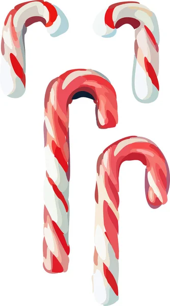 Beyaz arka planda Noel şekeri kamışı. Vektör illüstrasyonu