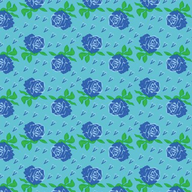 Mavi gül pürüzsüz desen