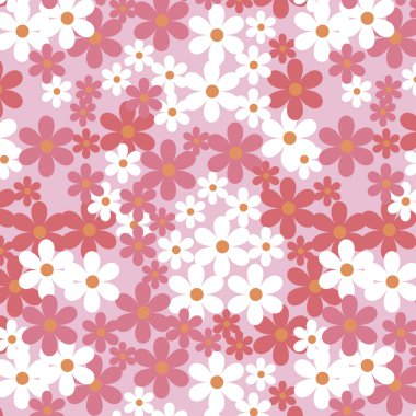 Pembe ve beyaz çiçek pürüzsüz desen