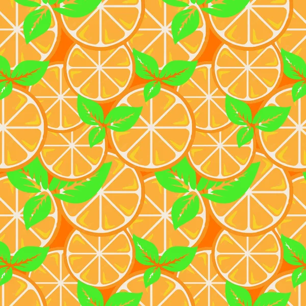 Orange Background Vector Seamless Pattern Design — Stock Vector