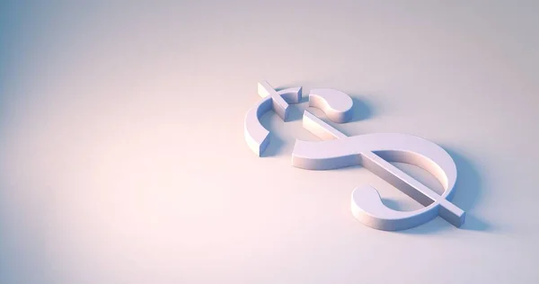 달러짜리 사인을 자르는 Dollar Symbol 렌더링은 바탕에 Shades Shadow 물질로 — 스톡 사진