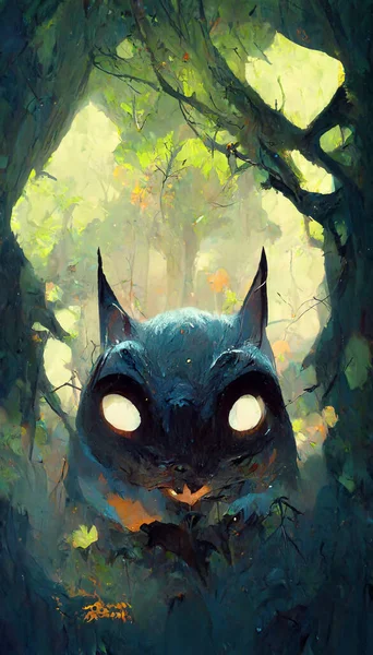 ghost bat in the forest 3D illustration