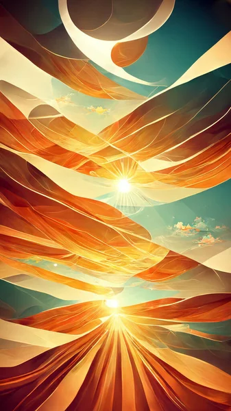 Beautiful Sun with Rays Television Vintage Background 3D illustration