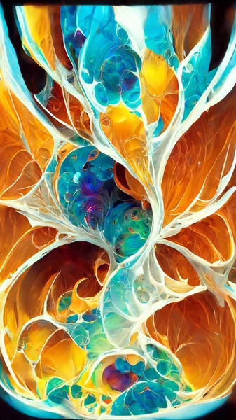 light chemistry glass fractal colorful 3D illustration