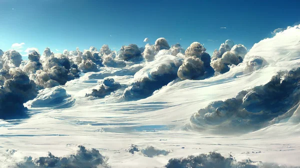 Atmosphere Clear Sky With Clouds Texture 3D illustration