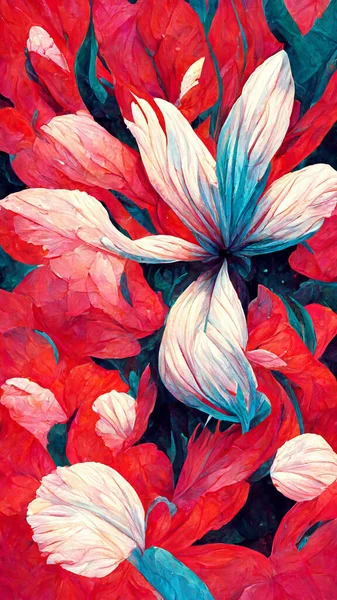 Pixel art flower abstract style background 3D illustration