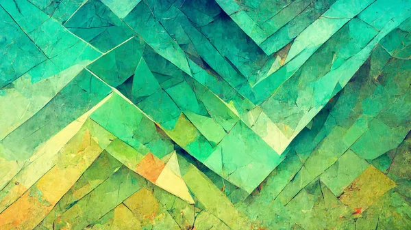 abstract background consisting of triangles. Gradient green color 3D illustration