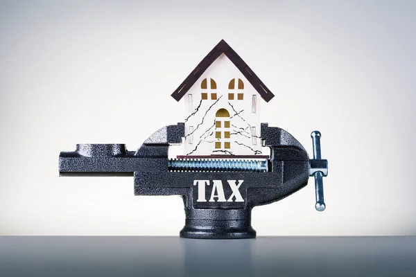 Mortgage Tax Pressure Clamped Miniature House Vise — Stockfoto