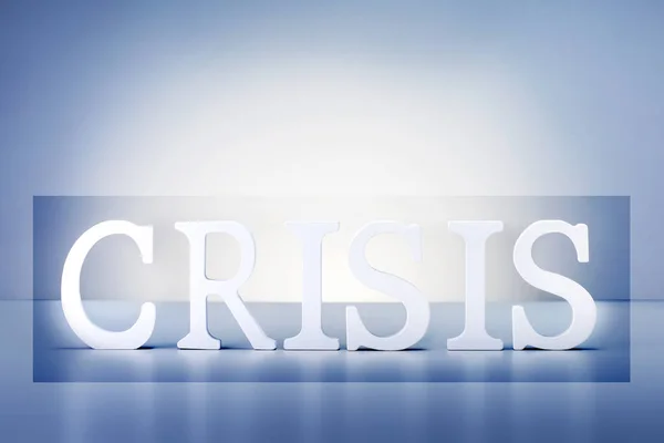 Crisis Word Made Wooden Letters Blue Grey Background — стоковое фото