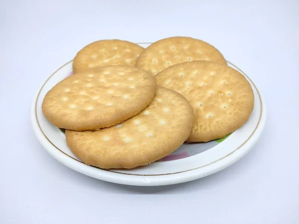 Marie Biscuits Snack Usually Served Warm Tea Contain Nutrients Good — Stock Photo, Image