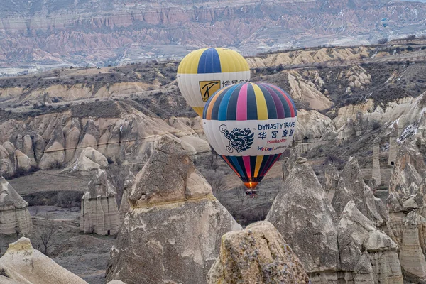 Turquie Cappadoce 2022 Mars Début Matinal Une Montgolfière Ballons Atmosphère — Photo