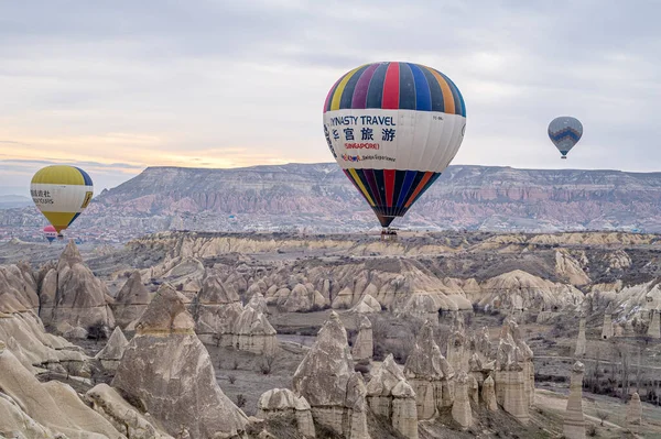 Turquie Cappadoce 2022 Mars Début Matinal Une Montgolfière Ballons Atmosphère — Photo