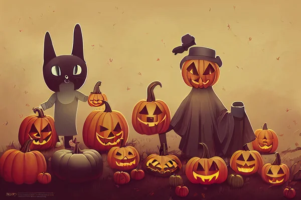 Children\'s witch and pumpkin costume design