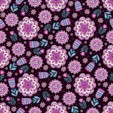 Yaz ortası çimenliği kusursuz desen. Moda için arka plan, duvar kağıtları, baskı. Sahada bir sürü farklı çiçek var. Özgürlük stili Millefleur 'lar. Modaya uygun çiçek tasarımı