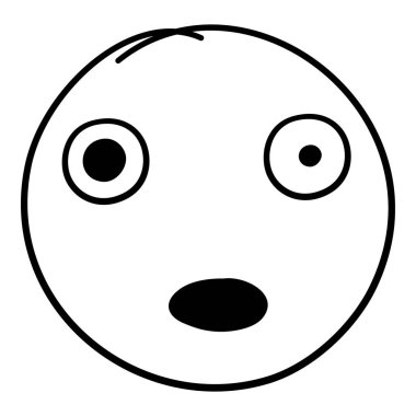 Doodle emojisi. Resim karalaması, gülücük, duygu, komik surat, mutlu eğlence simgesi, üzgün el çizimi, izole edilmiş vektör çizimi. Duygusal yüz ifadesinin yansıması