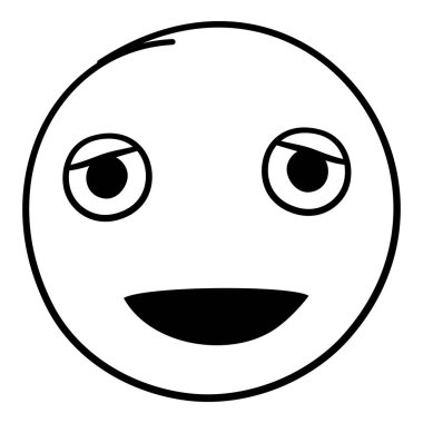 Doodle emojisi. Resim karalaması, gülücük, duygu, komik surat, mutlu eğlence simgesi, üzgün el çizimi, izole edilmiş vektör çizimi. Duygusal yüz ifadesinin yansıması