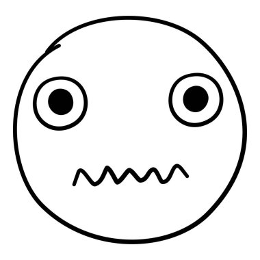 Doodle emojisi. Resim karalaması, gülücük, duygu, komik surat, mutlu eğlence simgesi, üzgün el çizimi, izole edilmiş vektör çizimi. Duygusal yüz ifadesinin yansıması