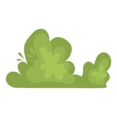 Çizgi film çit seti. Bahçe parkı yeşil çalıları, çiçekli bahçeler, orman bitkileri, dallı çalılar, av için çalılar, çit vektör tasarımı. Bahar Parkı Yeşili