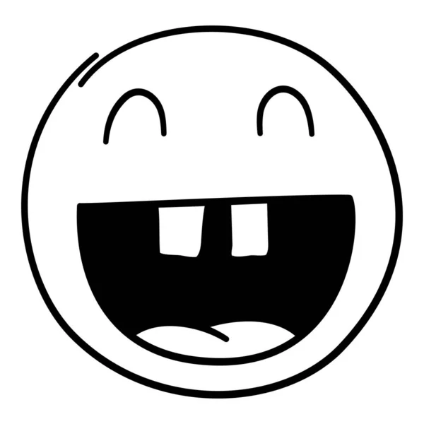 Doodle emoji. Doodles image pictogram, Smile emotion funny face, happy fun emoticon line icon, sad hand drawn, neat outline isolated vector illustration. Illustration of emotion face expression —  Vetores de Stock