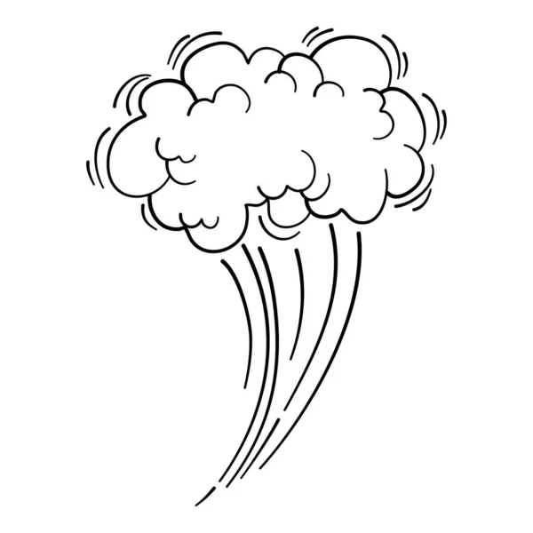 Speed hand drawn fast motion clouds, smoke blast or puff cloud