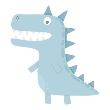 Cute dinosaur. Cartoon dinos, dinosaur colorful isolated character. Tyrannosaurus, triceratop, pterodactyl. Funny prehistoric animal, vector collection for kids