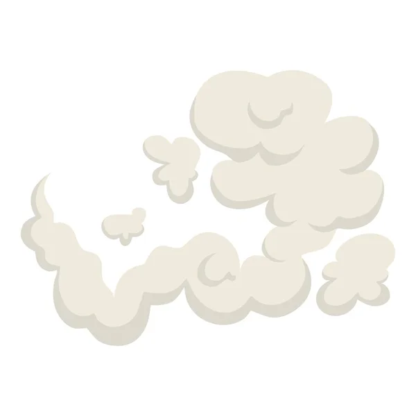Nuage de poussière de dessin animé. Forme de nuage comique, fumée d'air de pulvérisation, route de brouillard, bombe d'explosion, gaz de voiture, effet magique de bouffée, silhouette de vent de vapeur, smog de fumée effrayant, bulles éclatantes soignées de gam. Illustration vectorielle — Image vectorielle