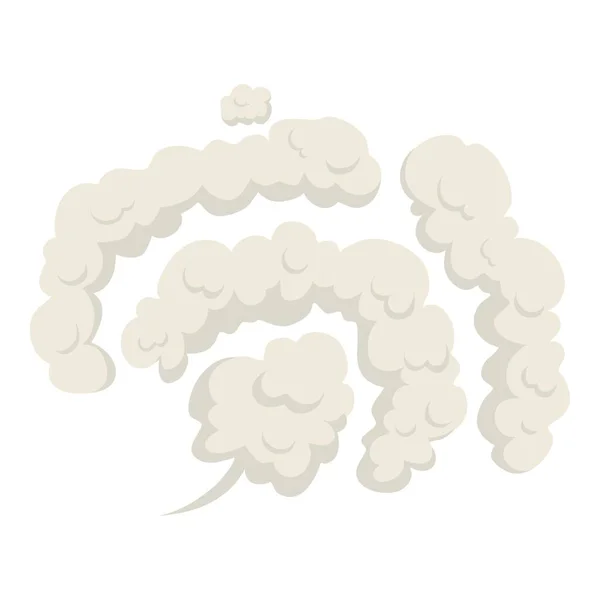 Nuage de poussière de dessin animé. Forme de nuage comique, fumée d'air de pulvérisation, route de brouillard, bombe d'explosion, gaz de voiture, effet magique de bouffée, silhouette de vent de vapeur, smog de fumée effrayant, bulles éclatantes soignées de gam. Illustration vectorielle — Image vectorielle