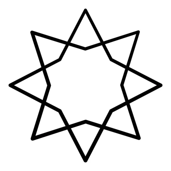 Sketch-Star. Niedliche Sternform, schwarzes Starburst Doodle-Zeichen für Weihnachtsdekoration isoliert — Stockvektor
