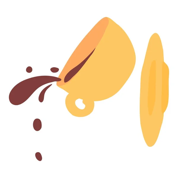 Coffee cup falling down with different things. Coffee cup fly, isolated Coffee cup fall, vector concept — стоковый вектор