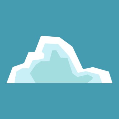 Kuzey Kutbu buzdağı. Kuzey kutbu seyahati, buz kayası buzulu kış manzarası. Kar doğası, Antarktika dağ vektörü eriyor